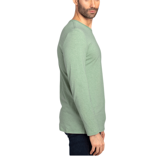 Threadfast Apparel Unisex Ultimate CVC Long Sleeve T-Shirt, Army Heather, Right Sleeve view