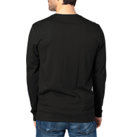 Threadfast Apparel Unisex Ultimate CVC Long Sleeve T-Shirt, Black, Back view