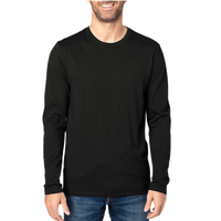 Threadfast Apparel Unisex Ultimate CVC Long Sleeve T-Shirt, Black, Front view