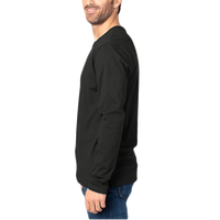 Threadfast Apparel Unisex Ultimate CVC Long Sleeve T-Shirt, Black, Left Sleeve view