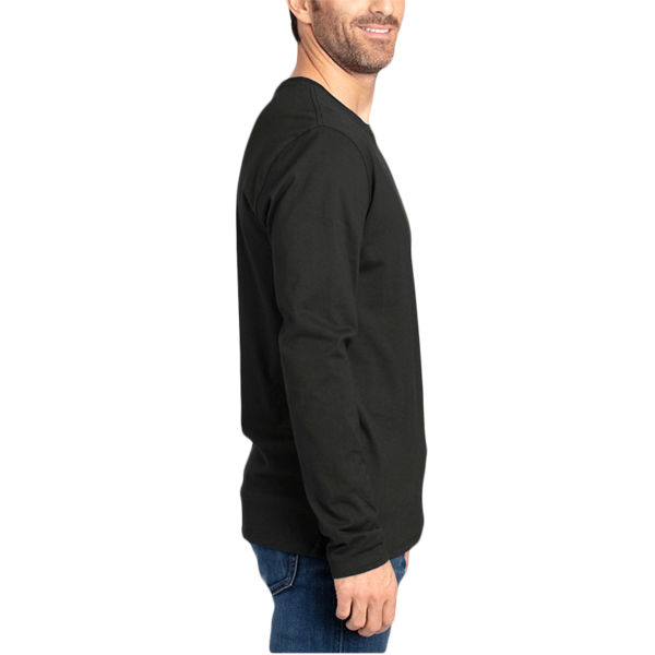 Threadfast Apparel Unisex Ultimate CVC Long Sleeve T-Shirt, Black, Right Sleeve view