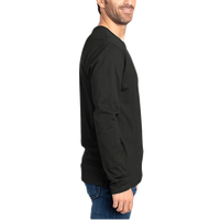 Threadfast Apparel Unisex Ultimate CVC Long Sleeve T-Shirt, Black, Right Sleeve view