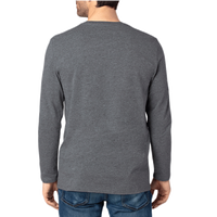Threadfast Apparel Unisex Ultimate CVC Long Sleeve T-Shirt, Charcoal Heather, Back view