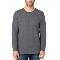 Threadfast Apparel Unisex Ultimate CVC Long Sleeve T-Shirt, Charcoal Heather, Front view