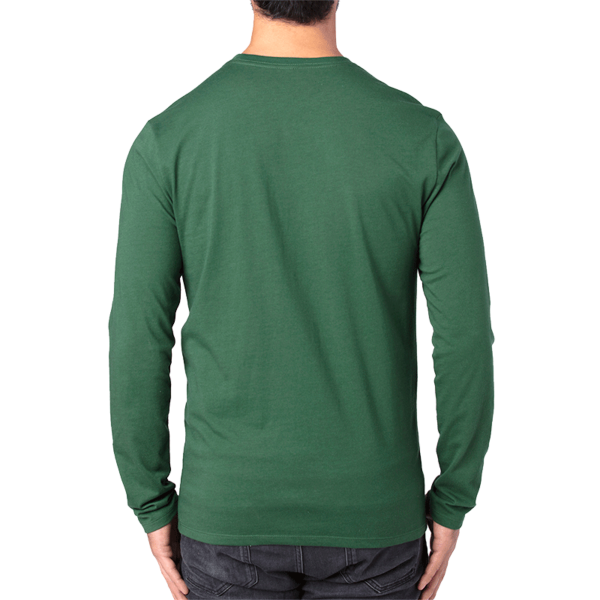 Threadfast Apparel Unisex Ultimate CVC Long Sleeve T-Shirt, Forest Green, Back view
