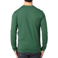 Threadfast Apparel Unisex Ultimate CVC Long Sleeve T-Shirt, Forest Green, Back view