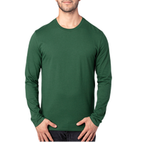 Threadfast Apparel Unisex Ultimate CVC Long Sleeve T-Shirt, Forest Green, Front view