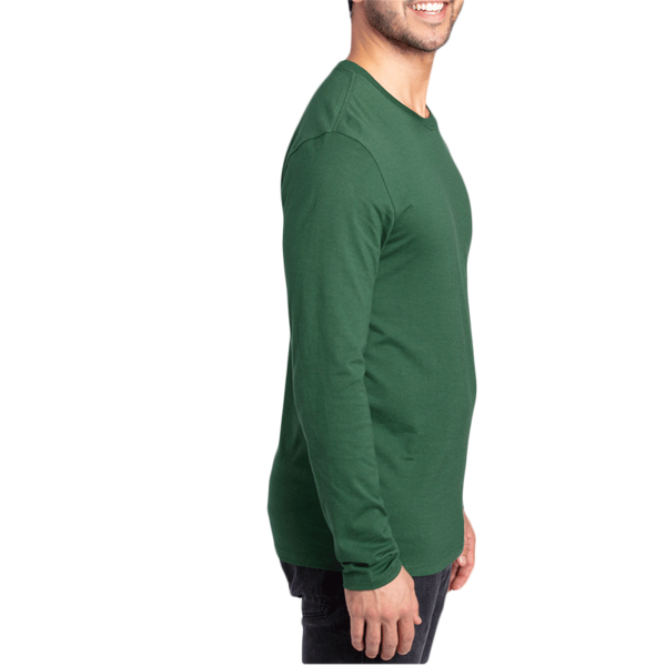 Threadfast Apparel Unisex Ultimate CVC Long Sleeve T-Shirt, Forest Green, Right Sleeve view