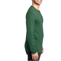 Threadfast Apparel Unisex Ultimate CVC Long Sleeve T-Shirt, Forest Green, Right Sleeve view