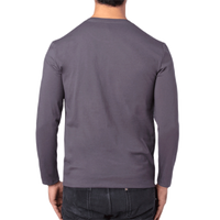 Threadfast Apparel Unisex Ultimate CVC Long Sleeve T-Shirt, Graphite, Back view