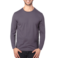 Threadfast Apparel Unisex Ultimate CVC Long Sleeve T-Shirt, Graphite, Front view