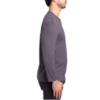 Threadfast Apparel Unisex Ultimate CVC Long Sleeve T-Shirt, Graphite, Right Sleeve view