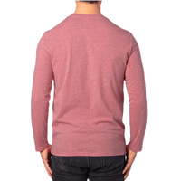 Threadfast Apparel Unisex Ultimate CVC Long Sleeve T-Shirt, Maroon Heather, Back view