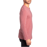 Threadfast Apparel Unisex Ultimate CVC Long Sleeve T-Shirt, Maroon Heather, Right Sleeve view