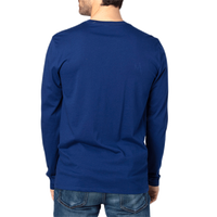 Threadfast Apparel Unisex Ultimate CVC Long Sleeve T-Shirt, Navy, Back view