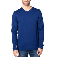 Threadfast Apparel Unisex Ultimate CVC Long Sleeve T-Shirt, Navy, Front view