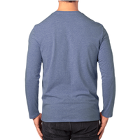 Threadfast Apparel Unisex Ultimate CVC Long Sleeve T-Shirt, Navy Heather, Back view