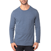 Threadfast Apparel Unisex Ultimate CVC Long Sleeve T-Shirt, Navy Heather, Front view