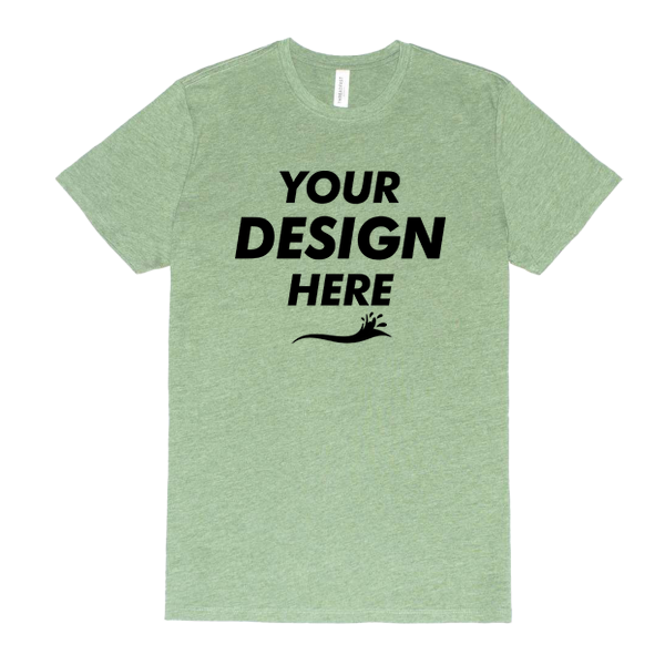 Threadfast Apparel Unisex Ultimate CVC T-Shirt, Army Heather, Front view, Mockup