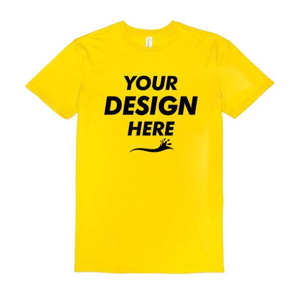 Threadfast Apparel Unisex Ultimate CVC T-Shirt, Bright Yellow, Front view, Mockup