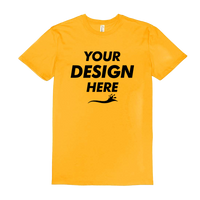 Threadfast Apparel Unisex Ultimate CVC T-Shirt, Gold, Front view, Mockup
