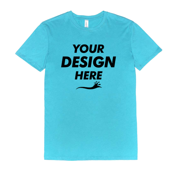 Threadfast Apparel Unisex Ultimate CVC T-Shirt, Pacific Blue, Front view, Mockup