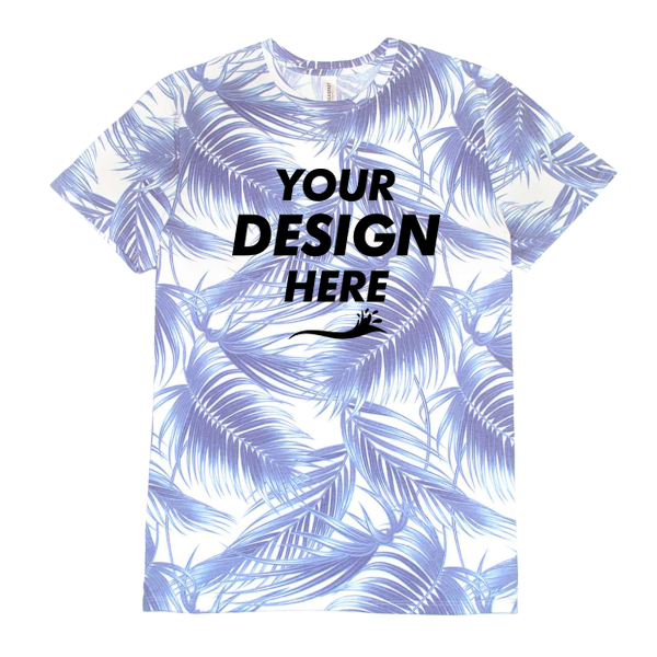 Threadfast Apparel Unisex Ultimate CVC T-Shirt, Palm Paradise, Front view, Mockup