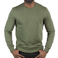 Threadfast Apparel Unisex Ultimate Crewneck Sweatshirt, Army, Front view