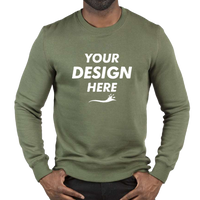 Threadfast Apparel Unisex Ultimate Crewneck Sweatshirt, Army, Front view, Mockup