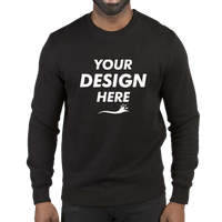 Threadfast Apparel Unisex Ultimate Crewneck Sweatshirt, Black, Front view, Mockup