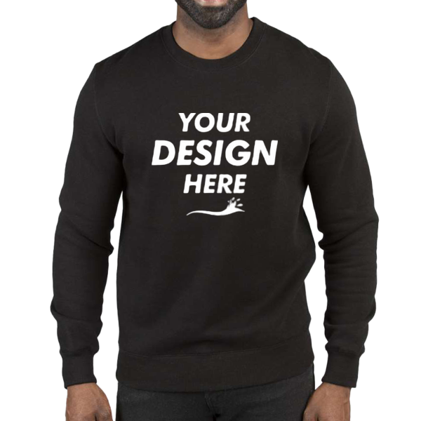 Threadfast Apparel Unisex Ultimate Crewneck Sweatshirt, Black, Front view, Mockup