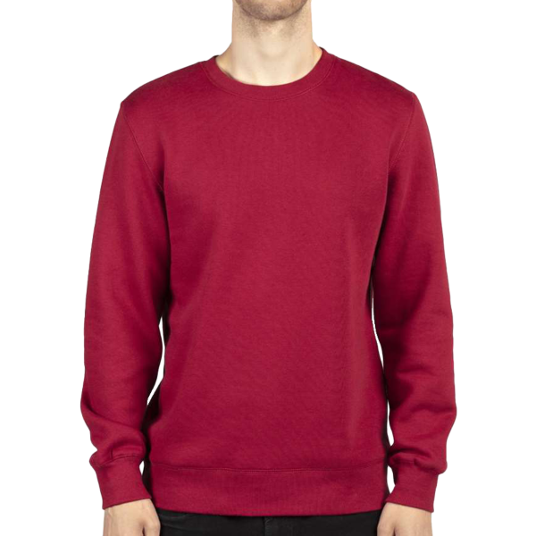 Threadfast Apparel Unisex Ultimate Crewneck Sweatshirt, Burgundy, Front view