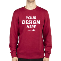 Threadfast Apparel Unisex Ultimate Crewneck Sweatshirt, Burgundy, Front view, Mockup