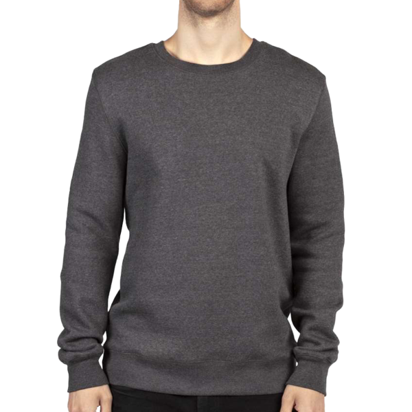Threadfast Apparel Unisex Ultimate Crewneck Sweatshirt, Charcoal Heather, Front view
