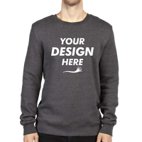 Threadfast Apparel Unisex Ultimate Crewneck Sweatshirt, Charcoal Heather, Front view, Mockup