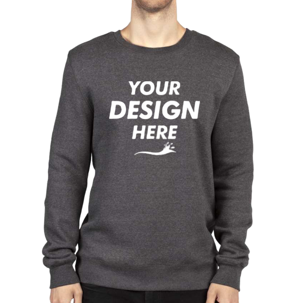 Threadfast Apparel Unisex Ultimate Crewneck Sweatshirt, Charcoal Heather, Front view, Mockup