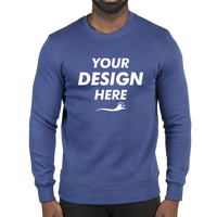 Threadfast Apparel Unisex Ultimate Crewneck Sweatshirt, Navy, Front view, Mockup