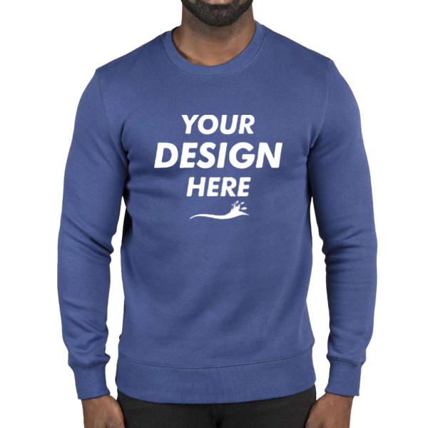 Threadfast Apparel Unisex Ultimate Crewneck Sweatshirt, Navy, Front view, Mockup
