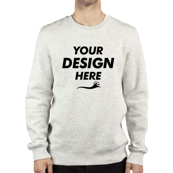 Threadfast Apparel Unisex Ultimate Crewneck Sweatshirt, Oatmeal Heather, Front view, Mockup
