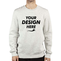 Threadfast Apparel Unisex Ultimate Crewneck Sweatshirt, Oatmeal Heather, Front view, Mockup