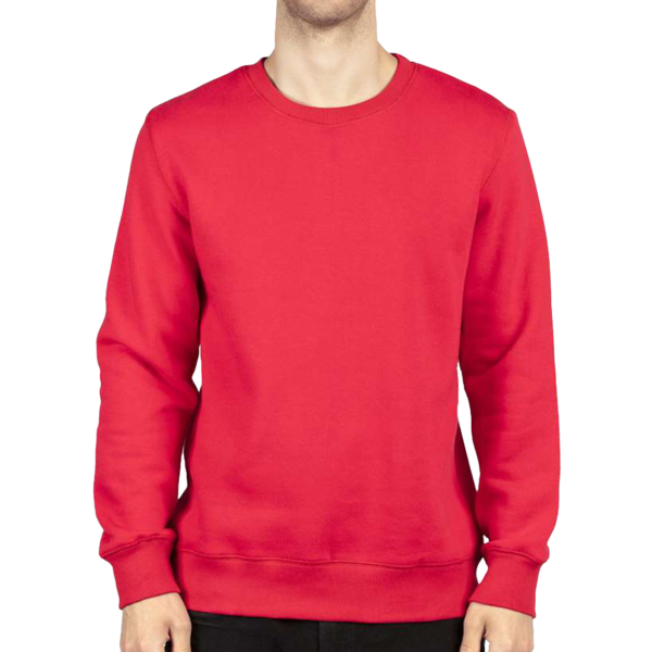 Threadfast Apparel Unisex Ultimate Crewneck Sweatshirt, Red, Front view