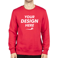 Threadfast Apparel Unisex Ultimate Crewneck Sweatshirt, Red, Front view, Mockup