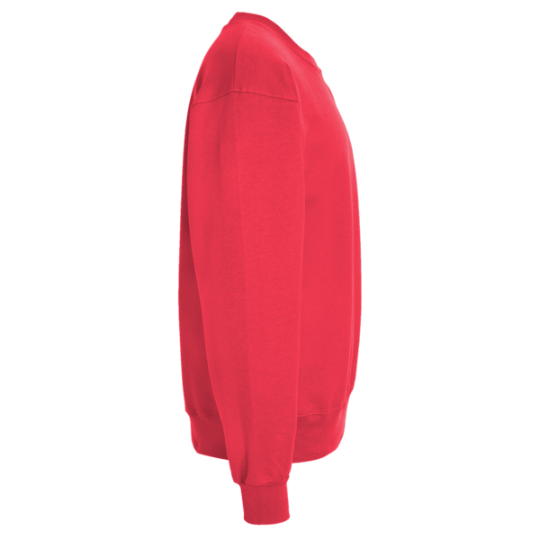 Threadfast Apparel Unisex Ultimate Crewneck Sweatshirt, Red, Right Sleeve view
