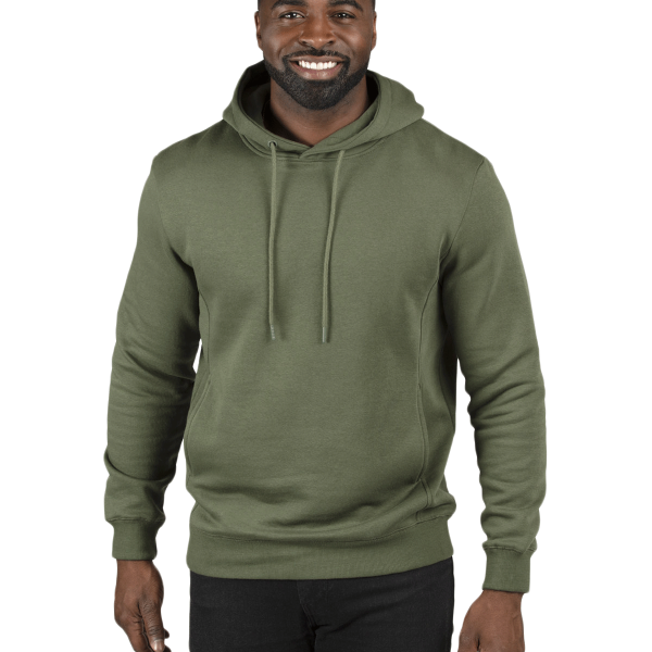Threadfast Apparel Unisex Ultimate Fleece Pullover Hooded Sweatshirt, Army, Front view