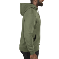 Threadfast Apparel Unisex Ultimate Fleece Pullover Hooded Sweatshirt, Army, Right Sleeve view