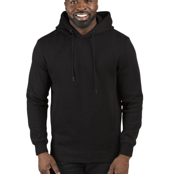Threadfast Apparel Unisex Ultimate Fleece Pullover Hooded Sweatshirt, Black, Front view