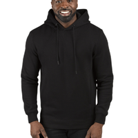 Threadfast Apparel Unisex Ultimate Fleece Pullover Hooded Sweatshirt, Black, Front view