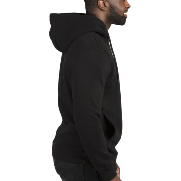 Threadfast Apparel Unisex Ultimate Fleece Pullover Hooded Sweatshirt, Black, Right Sleeve view