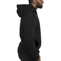 Threadfast Apparel Unisex Ultimate Fleece Pullover Hooded Sweatshirt, Black, Right Sleeve view