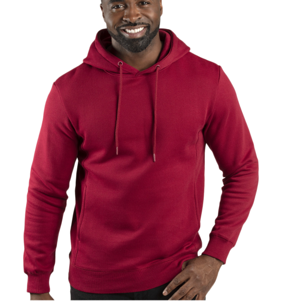 Threadfast Apparel Unisex Ultimate Fleece Pullover Hooded Sweatshirt, Burgundy, Front view